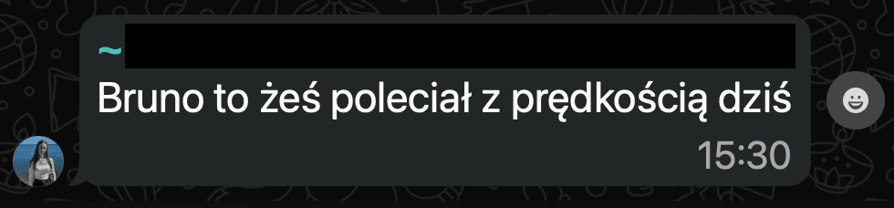 Wiadomość z opinią klienta